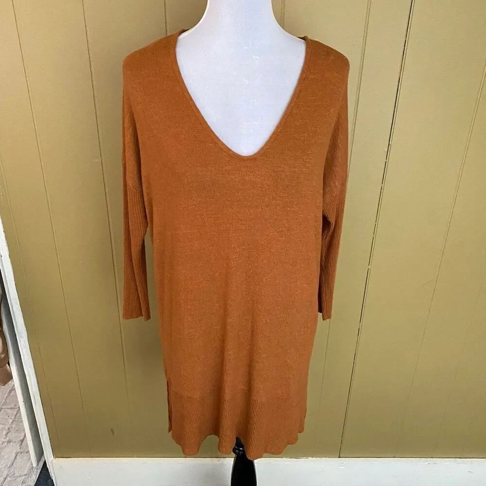 American Eagle women S soft & sexy plush longsleeve v-neck sweater dress